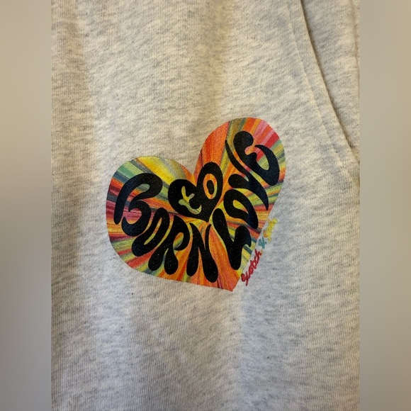 Scotch & Soda Born to Love unisex Joggers Sweat Pants Gray/Cream size Medium - Picture 9 of 13